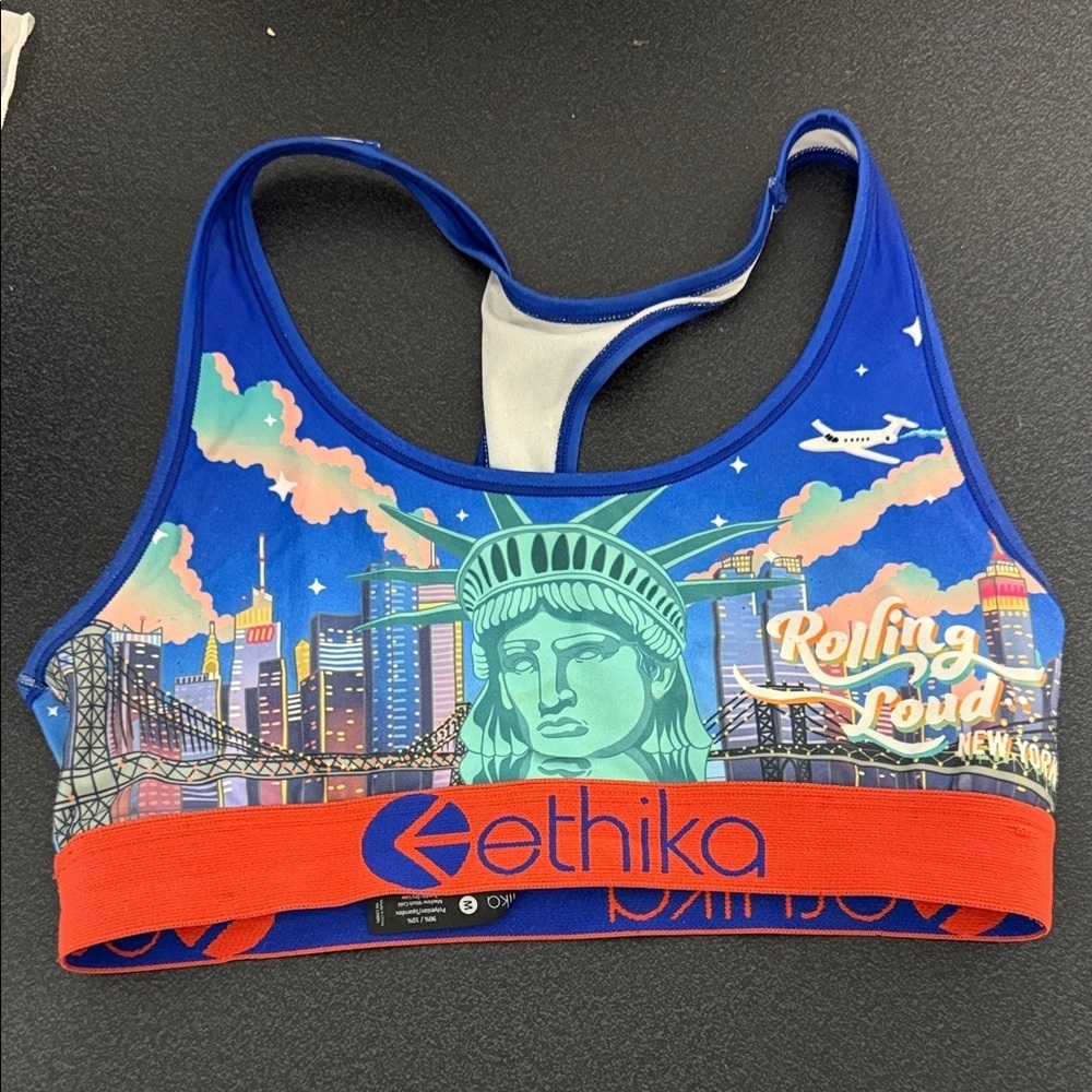 Ethika Women's Skyline Sports Bra - Blue and Red